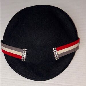 Vintage Gage wool hat ribbon & rhinestone trim